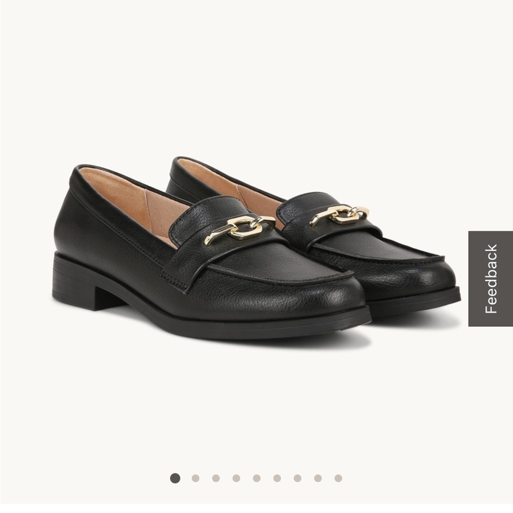 Life Style Sonoma Classic Black Loafers with Gold Detail